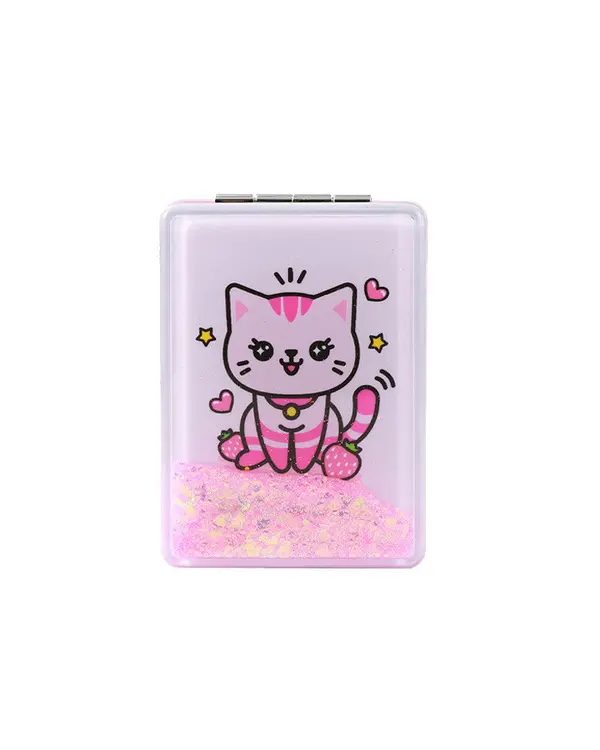 Pocket Mirror Pink Cat 