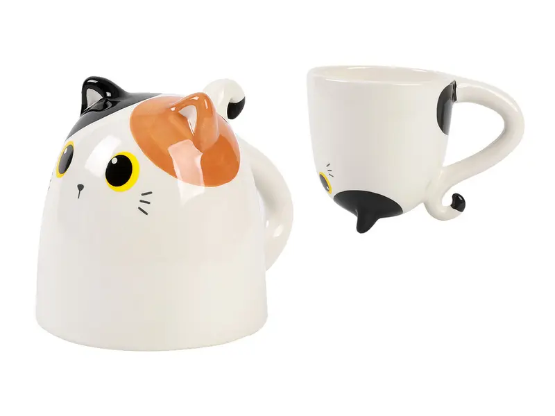Ceramic Mug Up & Down Orange Cat 