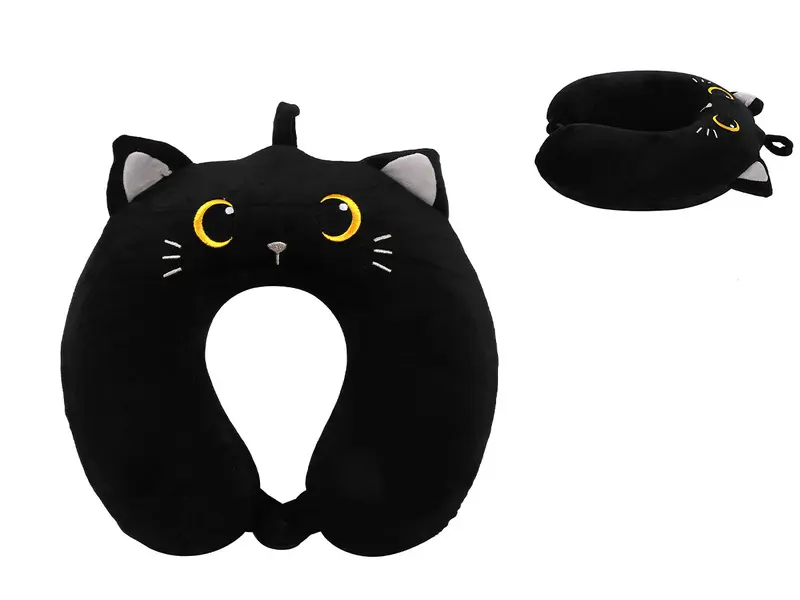 Neck Pillow Black Cat 