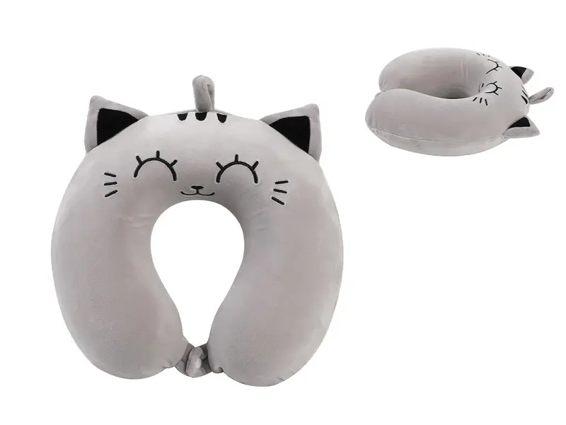 Neck Pillow Grey Cat 