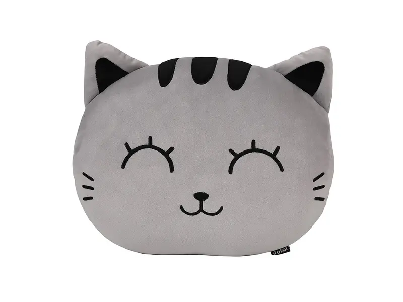 Flat Pillow Grey Cat 