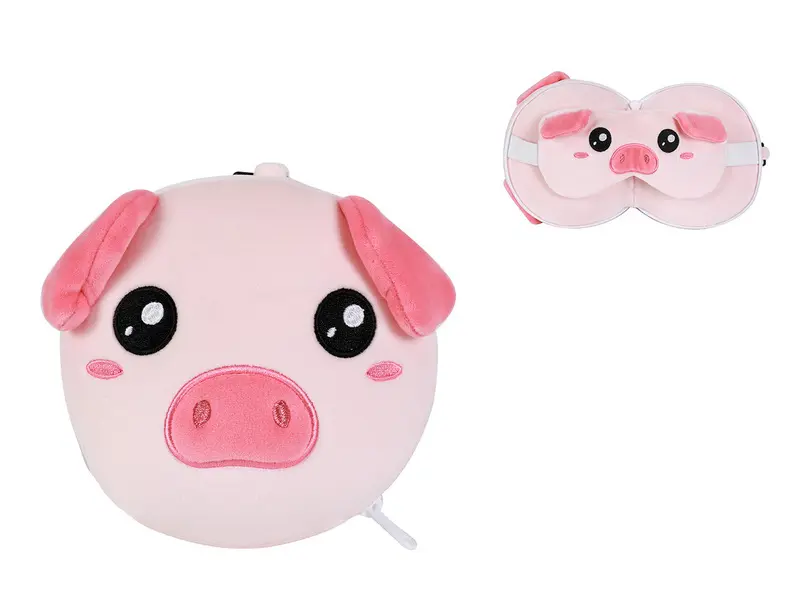 Pillow With Sleep Mask Piggy 