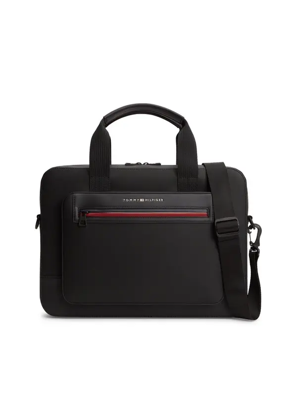 Metal Logo Laptop Bag with Zipped Pocket