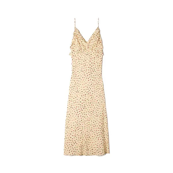 Flowing Cut Flower Print Maxi Dress Image