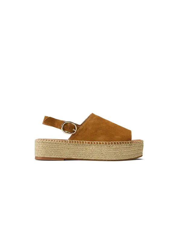 Suede Platform Espadrille Sandals
