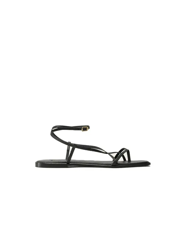 Minimalist Strappy Flat Leather Sandals