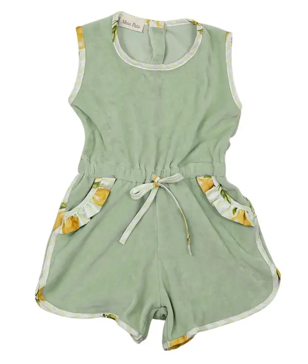 Kids Terry Jumpsuit With Printed Trim Image