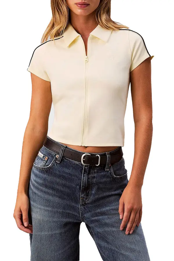 Tech Knit Cropped Polo Shirt