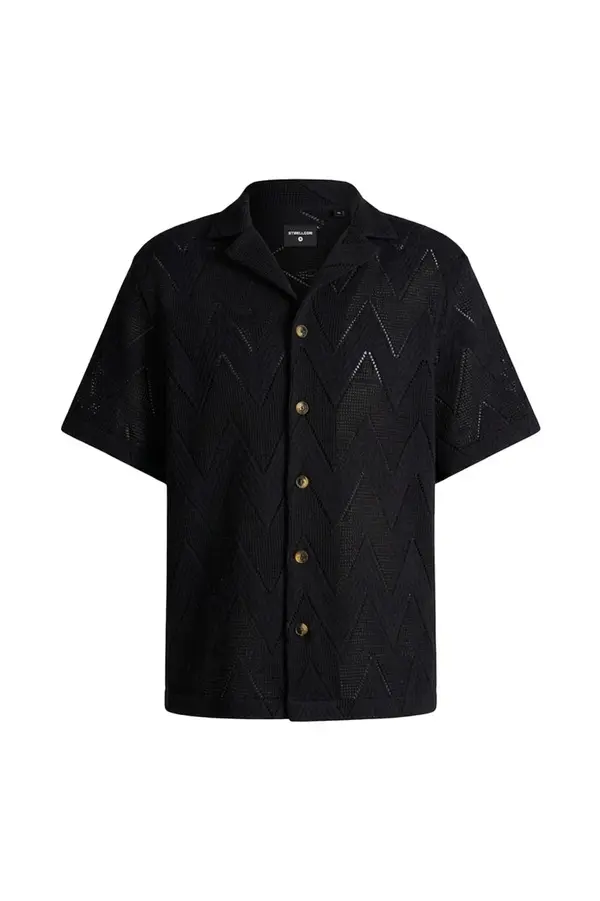 Regular Fit Short Sleeve Shirt with Textured Design Image