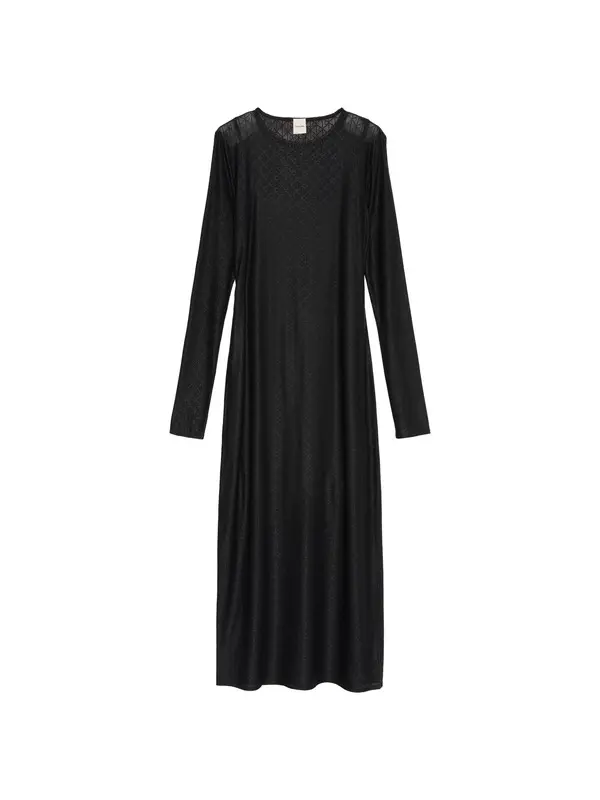 Allover Emblem Logo Lace Maxi Dress