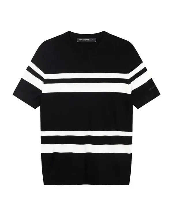 StripedShort-SleeveKnitTop Image