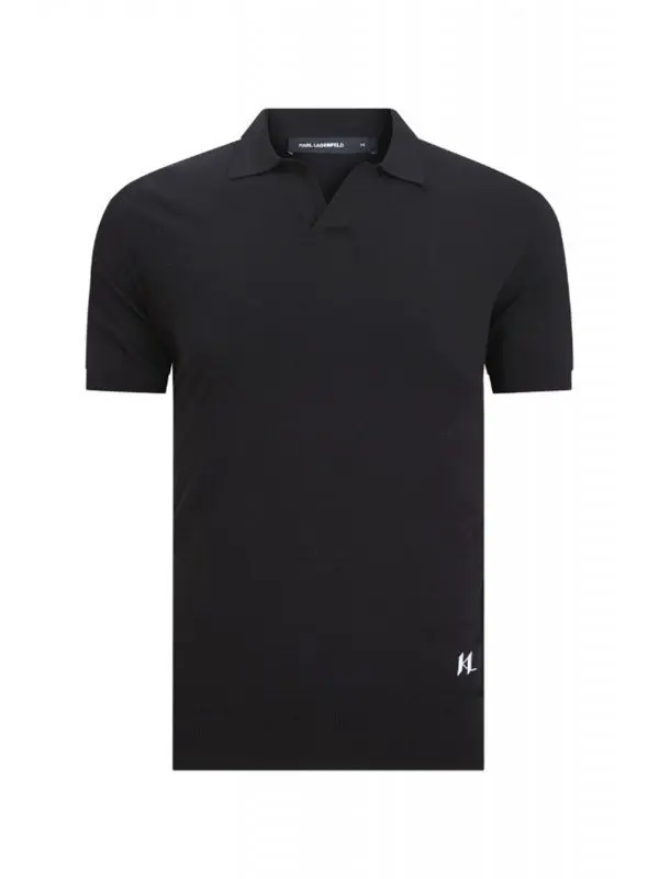 KLLogoV-NeckKnittedShortSleevePolo Image