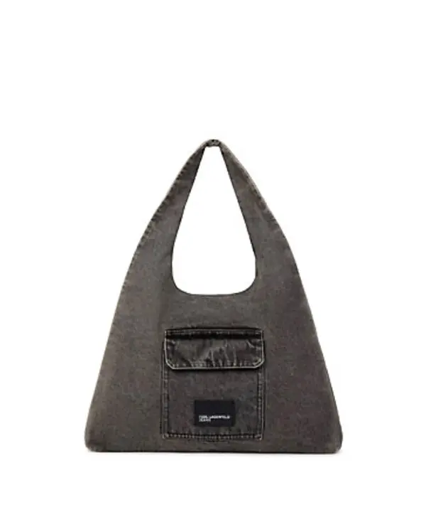 Washed Denim Oversized Tote Bag Image