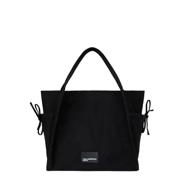 Leather Tote Bag With Logo Patch