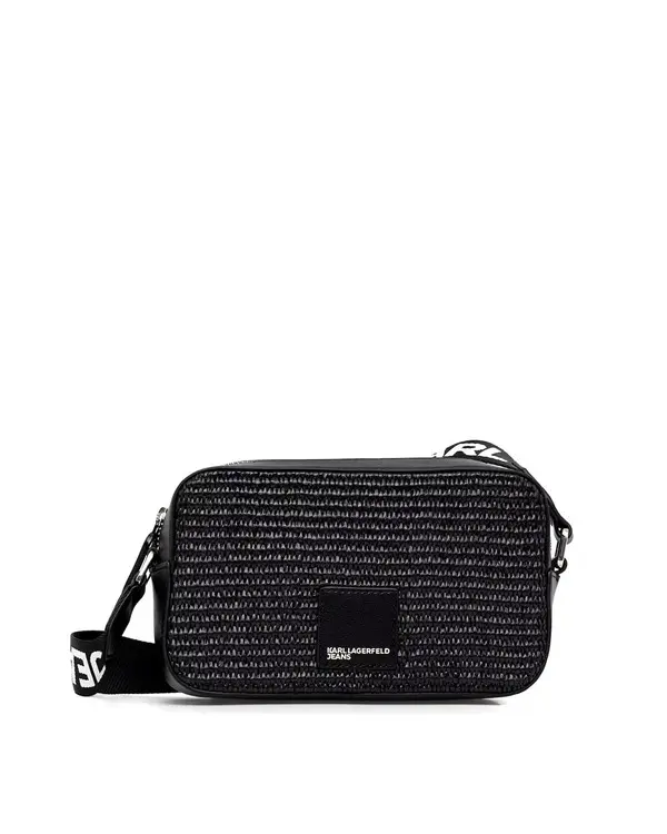 Woven Structure Camera Crossbody Bag