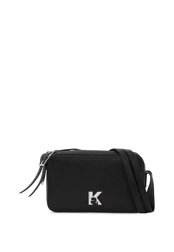 K-Logo Soft Leather Camera Bag
