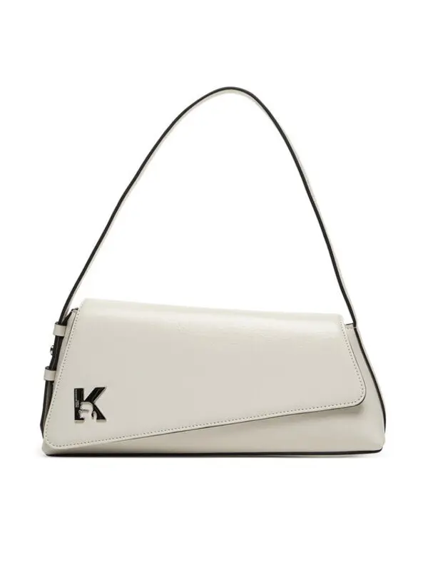 High-Gloss Leather Flap Asymmetric Shoulder Bag
