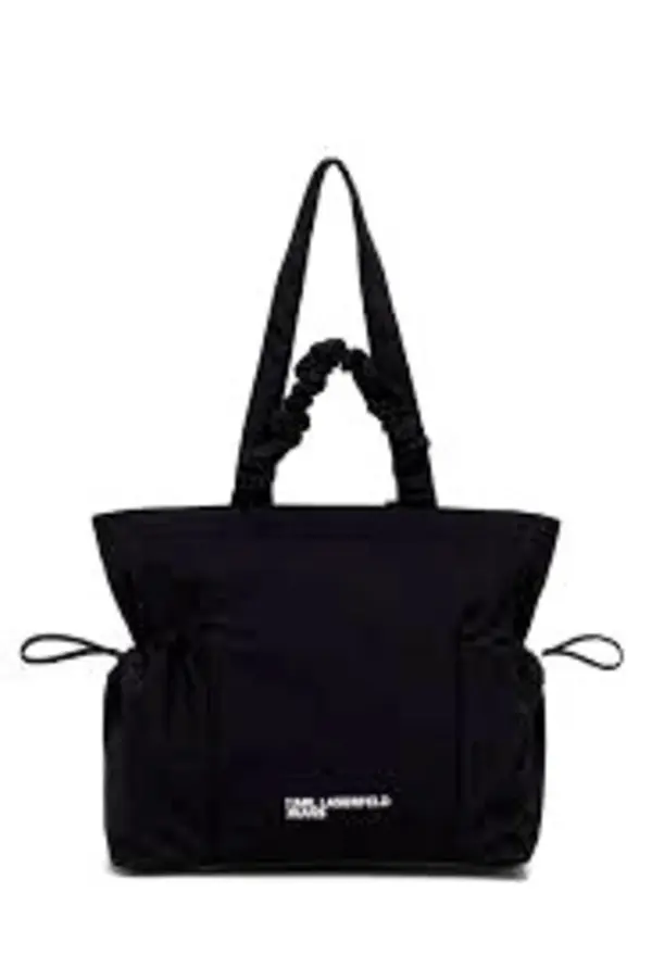 Nylon Tote Bag With Ruched Straps