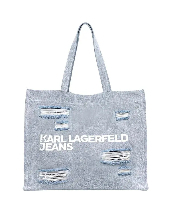 Distressed Denim Tote Bag