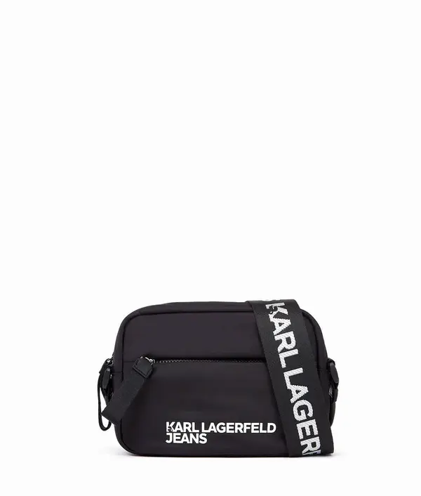 Zipped Pocket Nylon Camera Crossbody Bag