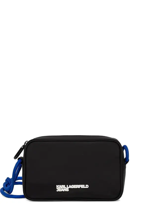Nylon Crossbody Bag With Colored Rope Strap