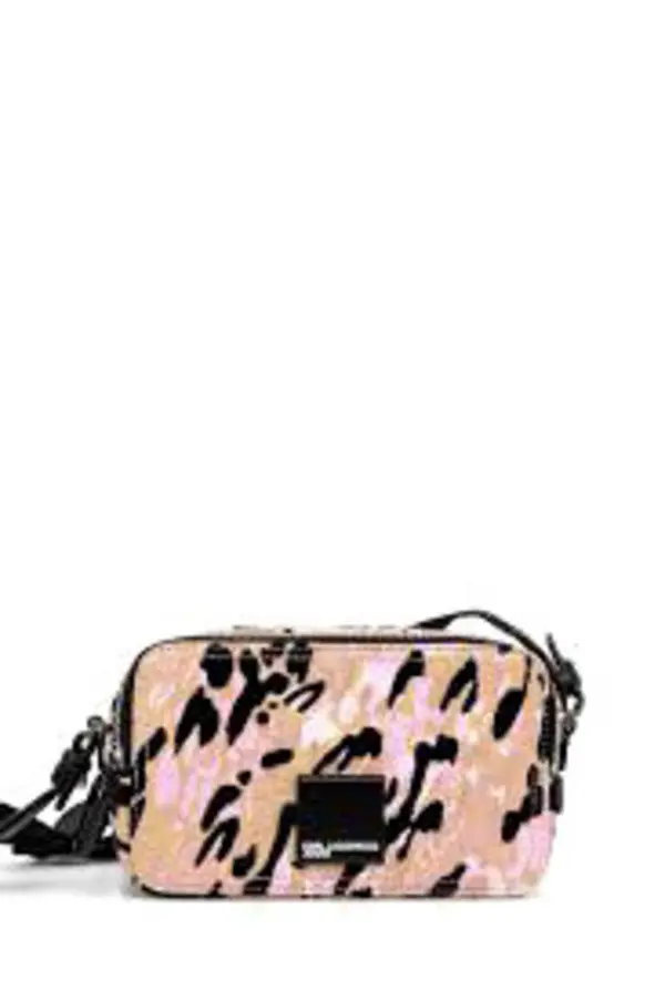 Leopard Print Camera Crossbody Bag