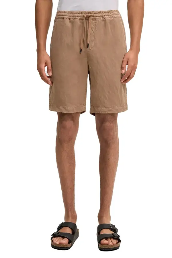 Relaxed Fit Linen Blend Bermuda Shorts   Image