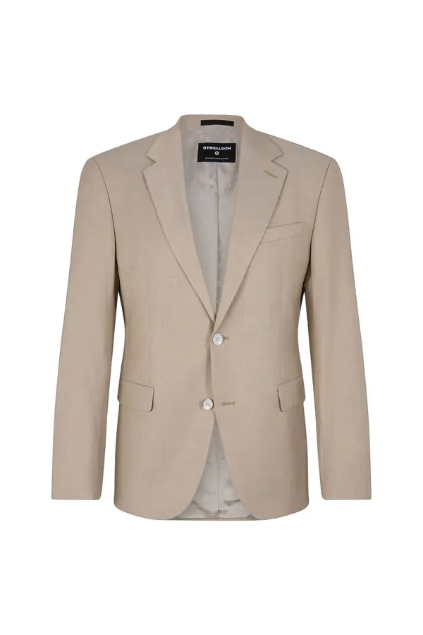 Slim Fit Lapel Collar Long Sleeve Blazer Image
