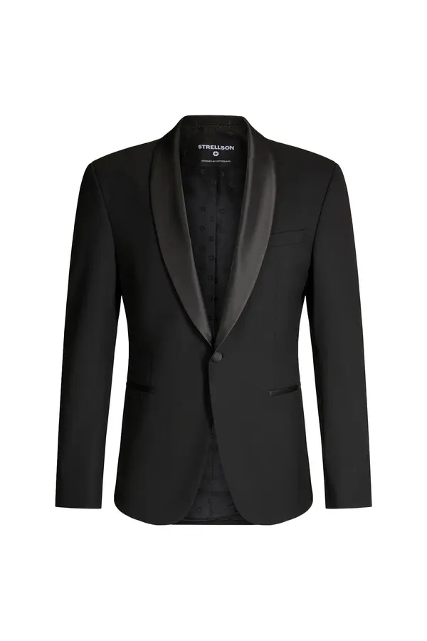 Slim Fit Rounded Lapel Collar Blazer Image