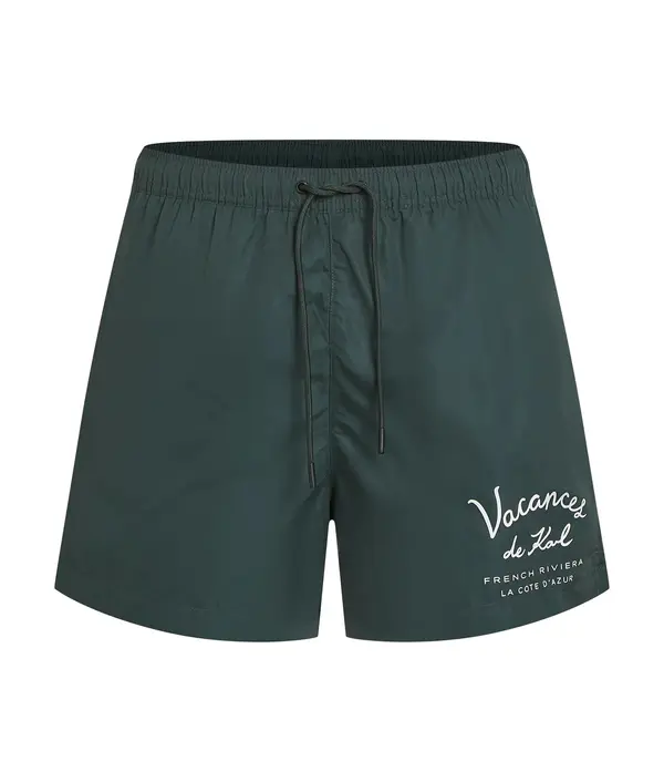 "Vacances" Graphic Print Swim Shorts