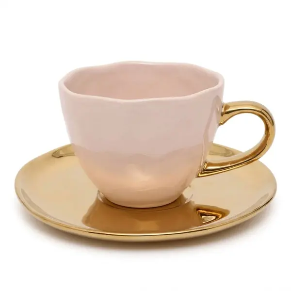  Good Morning Cup with Saucer -  Cappuccino/Tea old pink Image