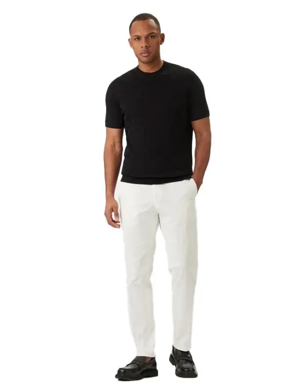 Regular Fit Textured Short Sleeve Knit T-shirt Image