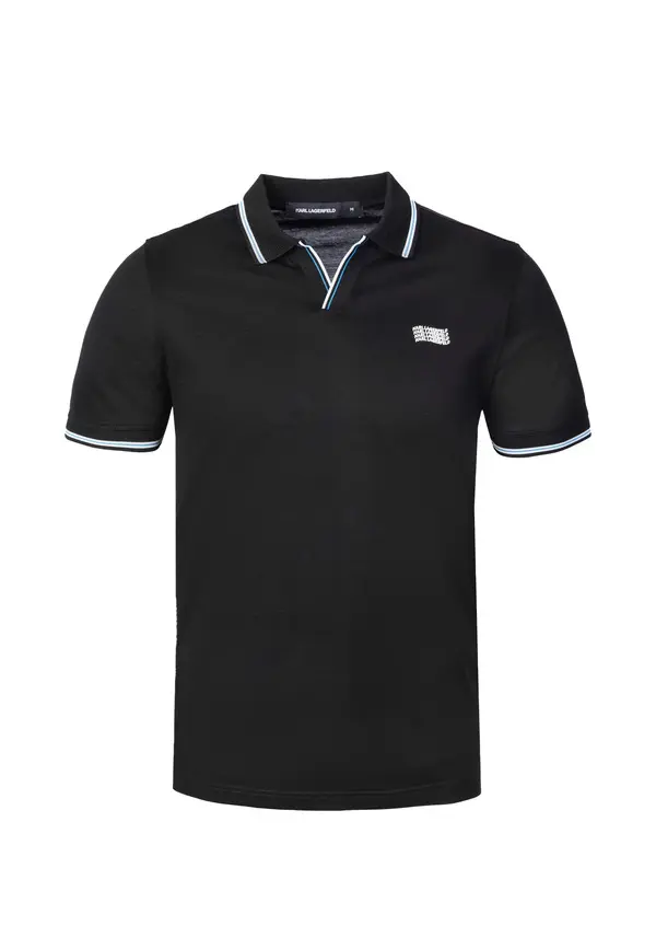 Tipped Piqué Polo with Stacked Logo Image
