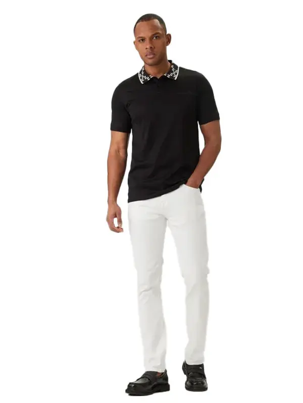 Monogram Collar Piqué Polo with Buttons Image