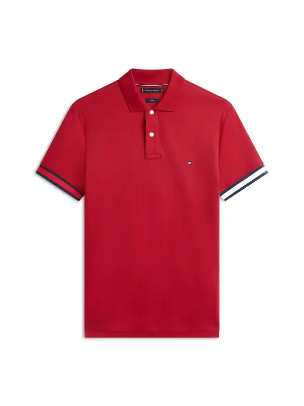 Slim Fit Interlock Knit Tipped Polo Shirt Image