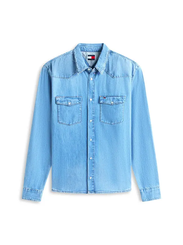Regular Fit Western Style Long Sleeve Denim Shirt Image