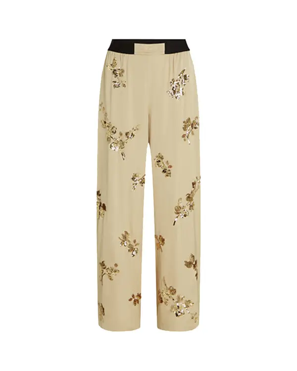 Flared Fluid Sequins Trousers Image