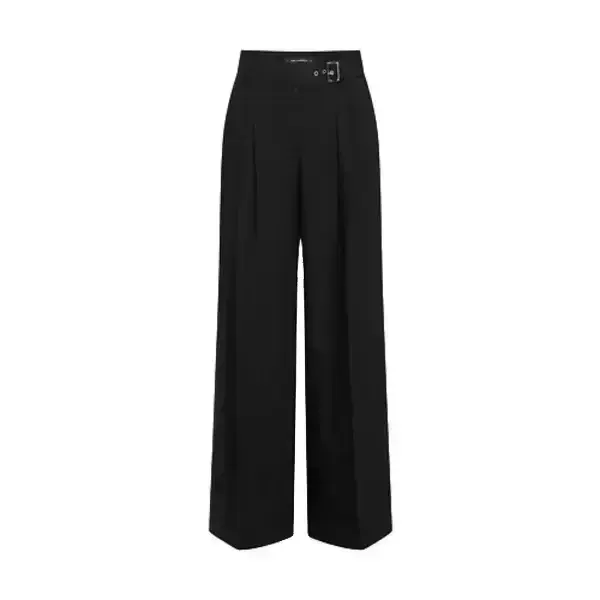 Wide Leg Trousers with Belt Image