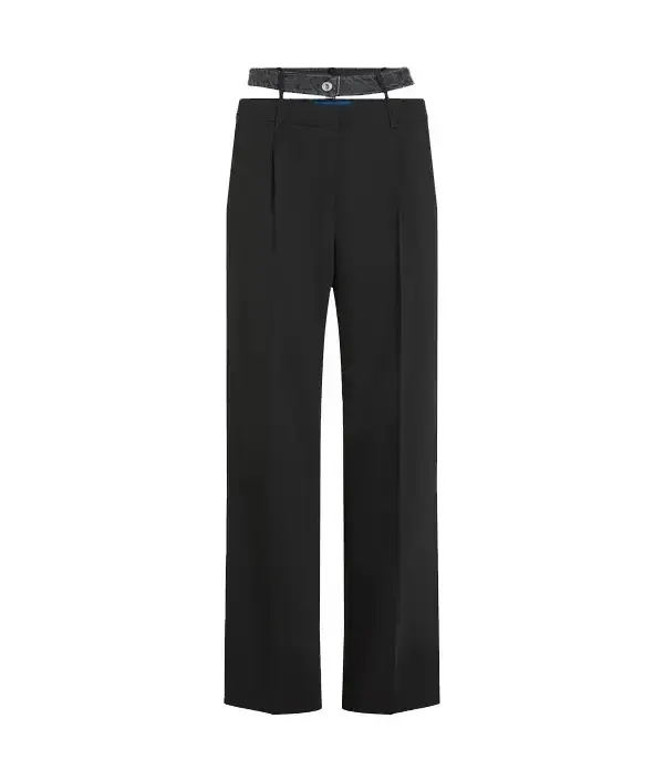Double Waistband Relaxed Fit Trousers Image