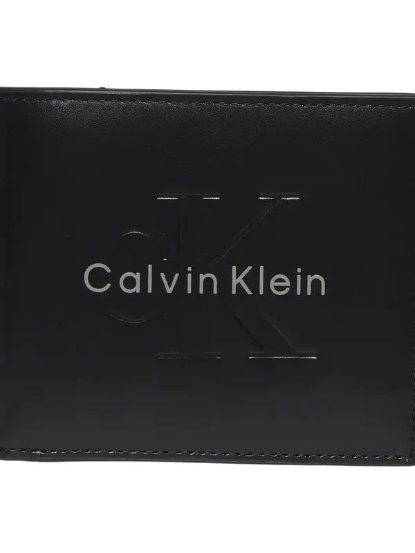 Embossed Logo Leather Bifold Wallet Image