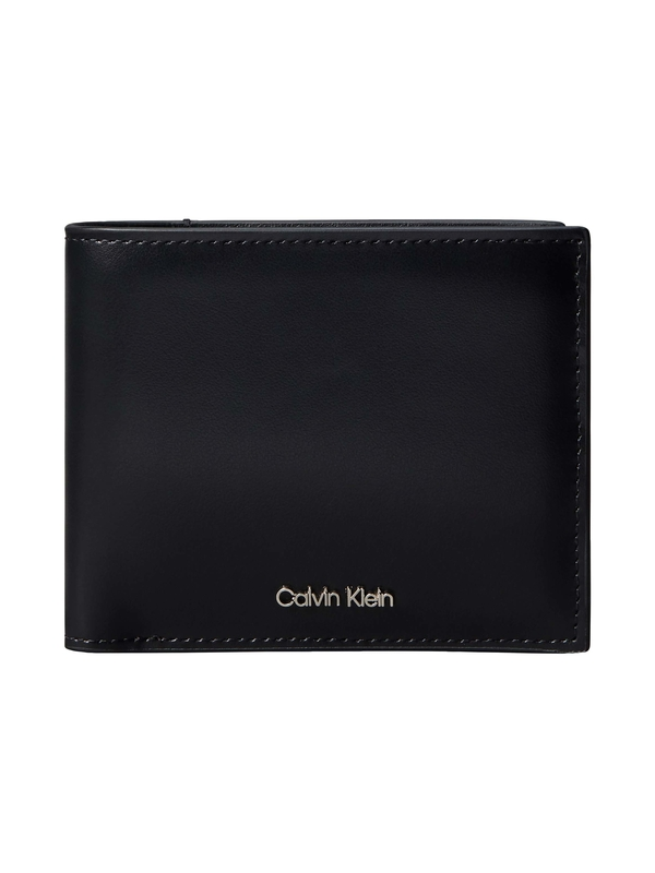 Metal Logo Leather Trifold Wallet Image