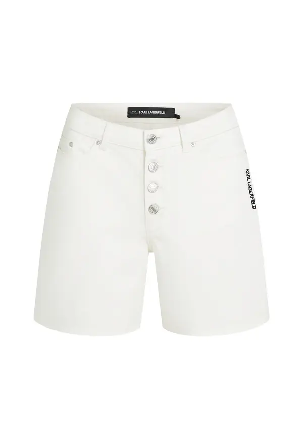 Regular Fit Button-Fly Denim Shorts Image