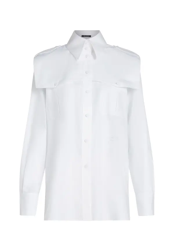 Relaxed Fit Cape-Detail Poplin Image
