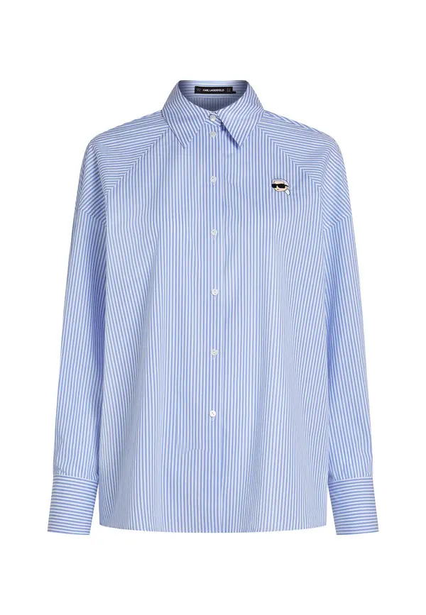 Oversized Striped Long Sleeve Shirt Image