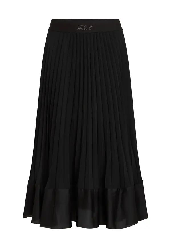Satin Pleated Long Skirt Image
