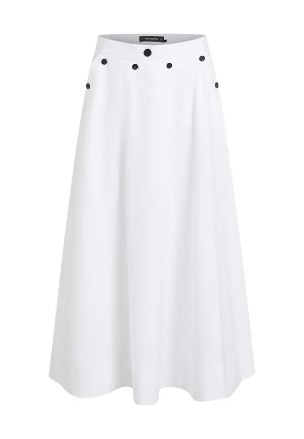 Button-Detail A-Line Long Skirt Image