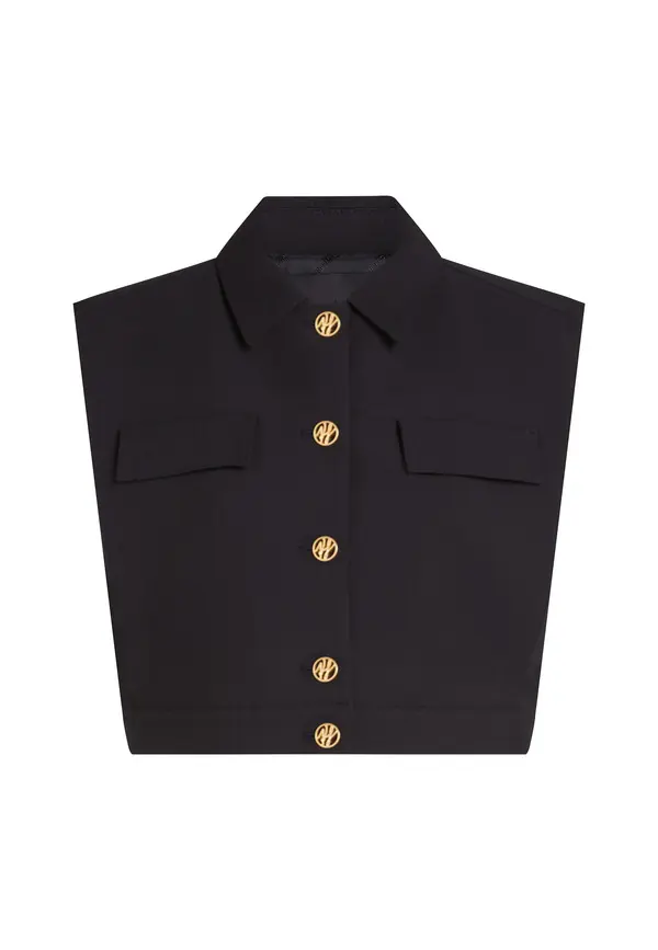 Tailored Fit Cropped Button-Up Vest Image