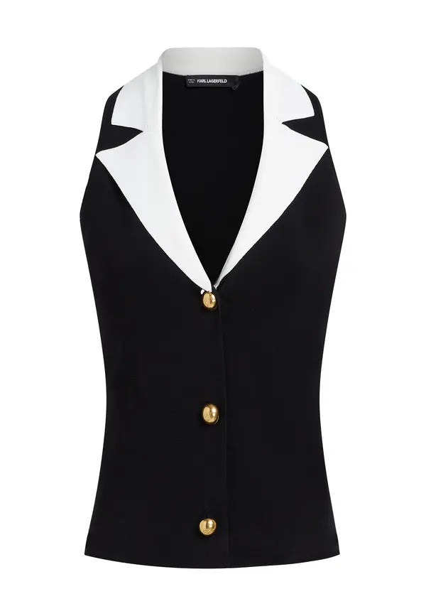 Tailored Fit Sleeveless Halter-neck Waistcoat Image