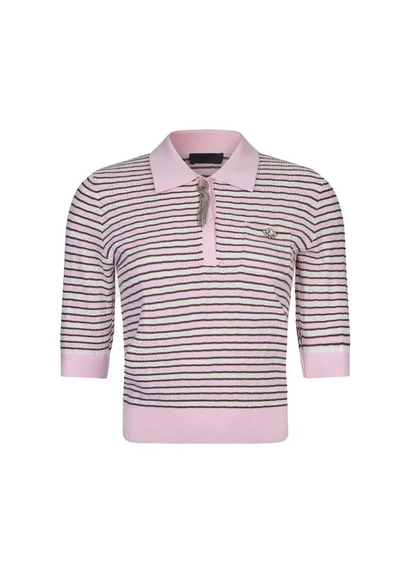 Striped Jumper Top With Bejewelled Details Image