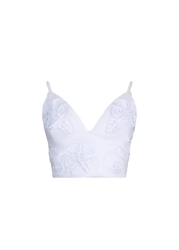 Poplin Crop Top With Embroidery